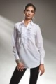 Koszula tunika z żabotem - biały - K29