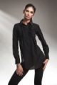 Koszula tunika z żabotem - czarny - K29