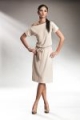 Subtelna sukienka z zamkiem - krem - S13