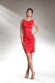Szykowna sukienka, z efektem wody - czerwony - S15