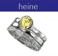 Srebrny pierścionek z żółtą cyrkonią