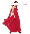 Szyfonowa suknia, czerwona