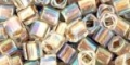 TOHO Cubes 4mm gold-lined rainbow crystal